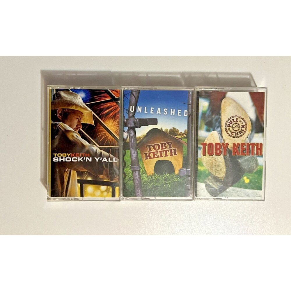 Toby Keith Cassette Tapes: Shock'n Y'all, Unleashed, and Pull my chain